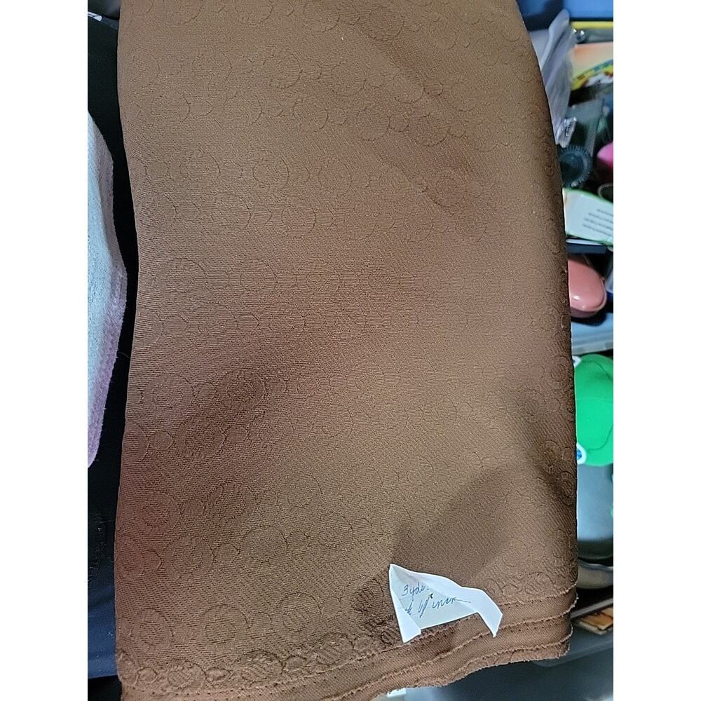 Vintage 80s 90s 3 Yards Brown Polyester Fabric
